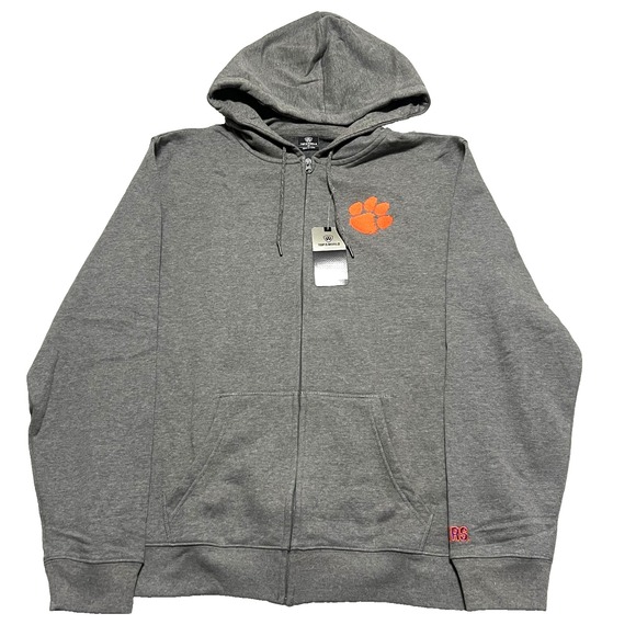 Clemson Tigers Gray Full Zip Hoodie Sweatshirt Men's XL Top of the World NWT - Picture 1 of 9